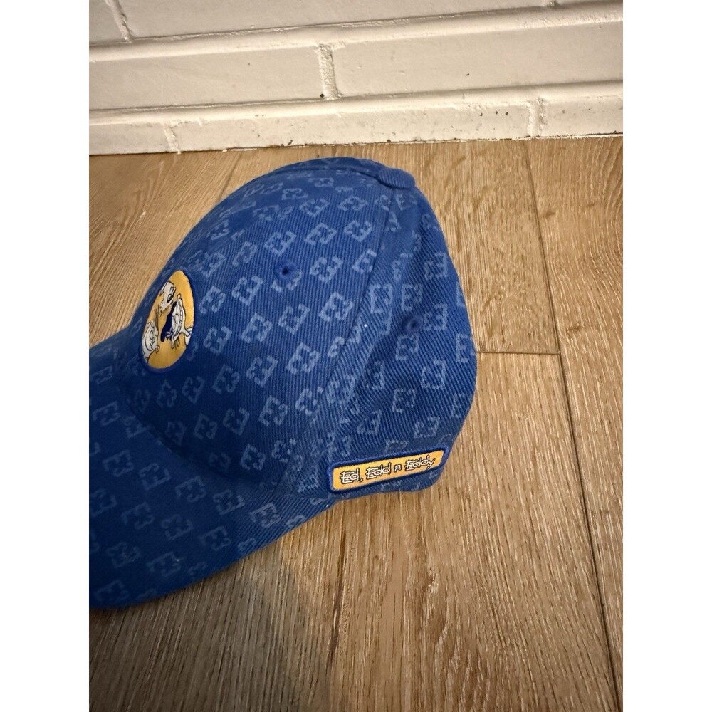 Vintage Ed Ed N Eddy Blue Strapback Hat Cap AOP Size Adjustable Rare - Picture 3 of 4